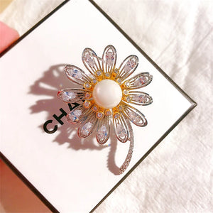 Sunflower Brooches Pin Cubic Zircon Jewelry Coat Dress Scarf Hat