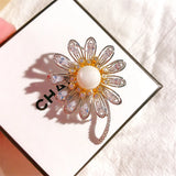 Sunflower Brooches Pin Cubic Zircon Jewelry Coat Dress Scarf Hat