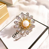 Sunflower Brooches Pin Cubic Zircon Jewelry Coat Dress Scarf Hat