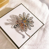Sunflower Brooches Pin Cubic Zircon Jewelry Coat Dress Scarf Hat