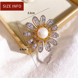 Sunflower Brooches Pin Cubic Zircon Jewelry Coat Dress Scarf Hat