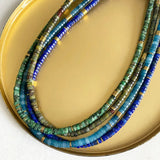 Natural Stone Beaded Necklace Green Gray Retro Charm Jewelry Men Women