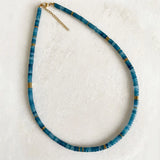 Natural Stone Beaded Necklace Green Gray Retro Charm Jewelry Men Women