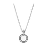 S925 Sterling Silver Double Circle Round Pendant Necklace Romantic Gift