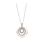 S925 Sterling Silver Double Circle Round Pendant Necklace Romantic Gift