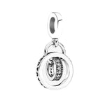 S925 Sterling Silver Double Circle Round Pendant Necklace Romantic Gift