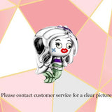 S925 Sterling Silver Little Mermaid Charm for DIY Bracelet Jewelry