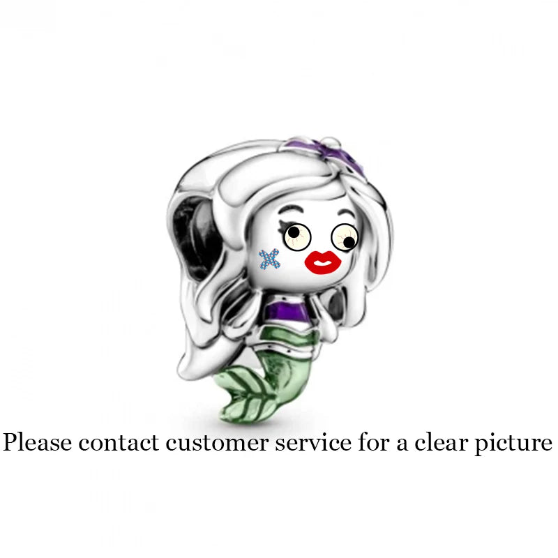 S925 Sterling Silver Little Mermaid Charm for DIY Bracelet Jewelry