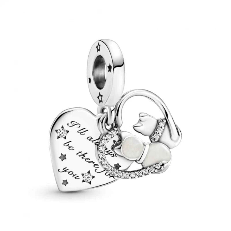 925 Silver Cat Charm: Perfect for DIY Bracelet
