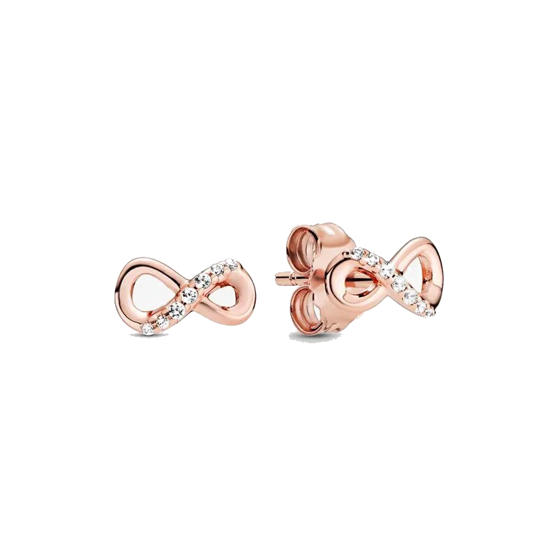 S925 Sterling Silver Rose Glitter Stud Earrings for Women
