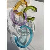 Colorful Acrylic Geometric Bangle Bracelet for Women