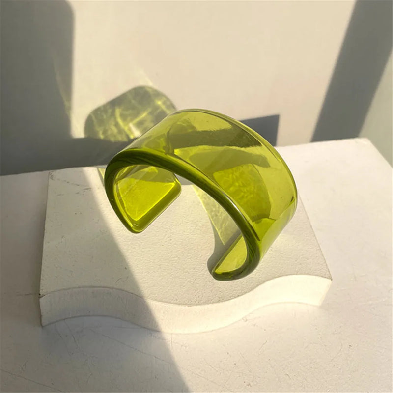 Colorful Acrylic Geometric Bangle Bracelet for Women