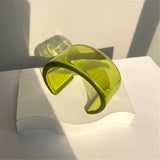 Colorful Acrylic Geometric Bangle Bracelet for Women