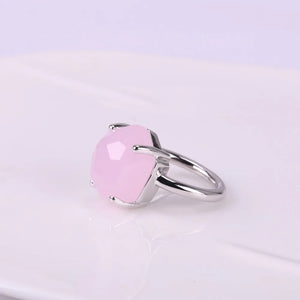Irregular Pink Crystal Ring Romantic Holiday