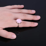 Irregular Pink Crystal Ring Romantic Holiday