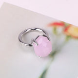 Irregular Pink Crystal Ring Romantic Holiday