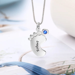 Baby Feet Pendant Mom Necklace Jewelry Chains Collane...