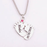 Baby Feet Pendant Mom Necklace Jewelry Chains Collane...