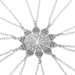 10 Pcs Zinc Alloy Star-shaped Pendant Necklace Set