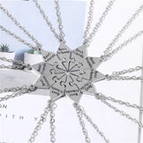 10 Pcs Zinc Alloy Star-shaped Pendant Necklace Set