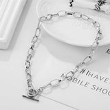 Retro Twist Chunky Lock Choker Chain Necklace for Women