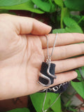 Tourmaline Stone Snake Pendant Necklace Crystal Gem Healing Stone
