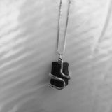 Tourmaline Stone Snake Pendant Necklace Crystal Gem Healing Stone