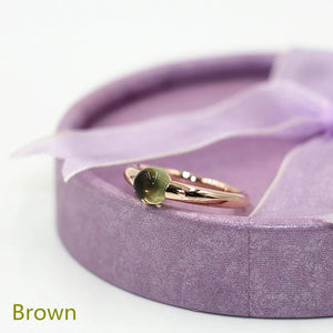 Crystal Wedding Ring 18K Plated Round Big Stone Women Gift