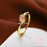 Crystal Round Big 18K Plated Wedding Ring For Women Birthday Gift