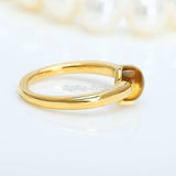 Crystal Round Big 18K Plated Wedding Ring For Women Birthday Gift