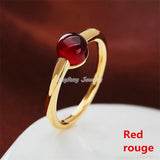 Crystal Round Big 18K Plated Wedding Ring For Women Birthday Gift