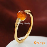 Crystal Round Big 18K Plated Wedding Ring For Women Birthday Gift