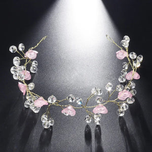 Crystal Flower Crown Wedding Hair Clip for Women and Girls