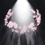 Crystal Flower Crown Wedding Hair Clip for Women and Girls