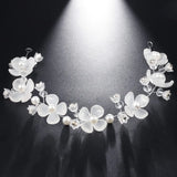 Crystal Flower Crown Wedding Hair Clip for Women and Girls