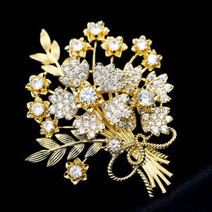 Zirconium Bouquet Brooch for Women's Clothing Accessories