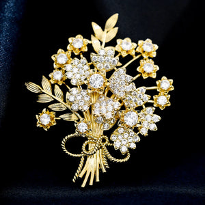 Zirconium Bouquet Brooch for Women's Clothing Accessories