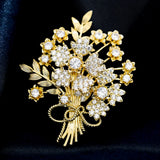 Zirconium Bouquet Brooch for Women's Clothing Accessories