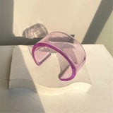Acrylic Resin E-shaped Bangle Bracelet for Women