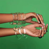 Acrylic Resin E-shaped Bangle Bracelet for Women