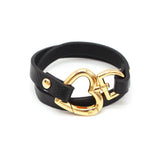 Ethnic Women Heart Geometric Print Wide Leather Bracelet Bangle