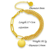 Stainless Steel Multilayer Chain Bracelet for Women with Tag