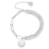 Stainless Steel Multilayer Chain Bracelet for Women with Tag