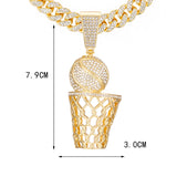 Hip Hop Cuban Link Chain Pendant Necklace for Men
