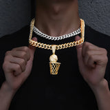 Hip Hop Cuban Link Chain Pendant Necklace for Men