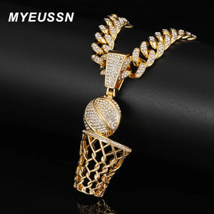 Hip Hop Cuban Link Chain Pendant Necklace for Men