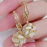 Hydrangea Styles Earring 14k Plated Zircon Round Gift