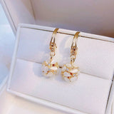 Hydrangea Styles Earring 14k Plated Zircon Round Gift