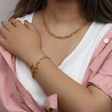 Stainless Steel Chain Necklace 18k Plated Bracelets