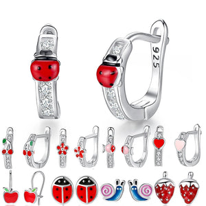 Christmas Stud Earrings Animal 925 Sterling Silver Small Earrings